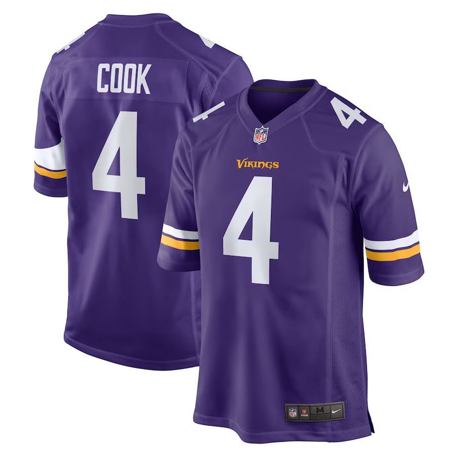 Men Minnesota Vikings 4 Dalvin Cook Nike Purple Game NFL Jersey
